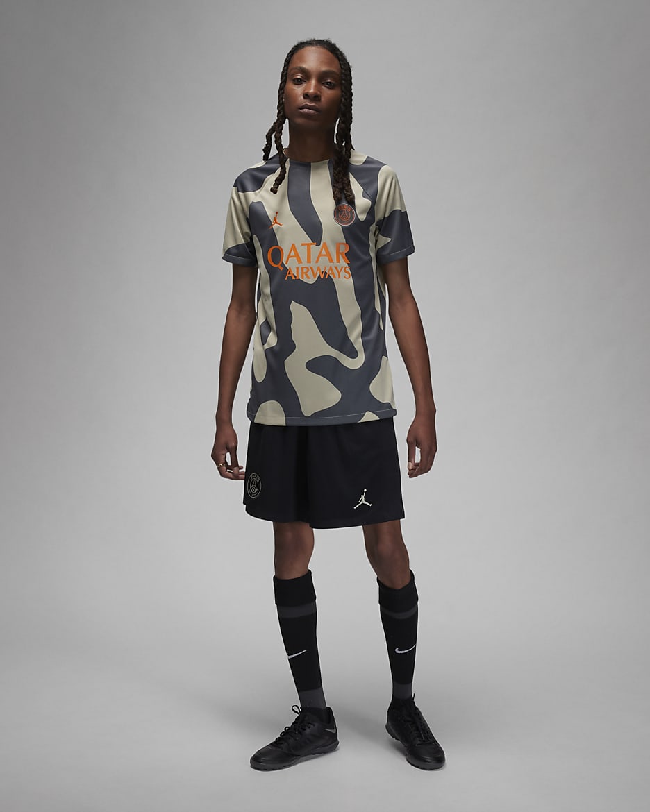 Paris Saint Germain Academy Pro Third Men s Jordan Dri FIT Soccer Pre Match Short Sleeve Top. Nike JP